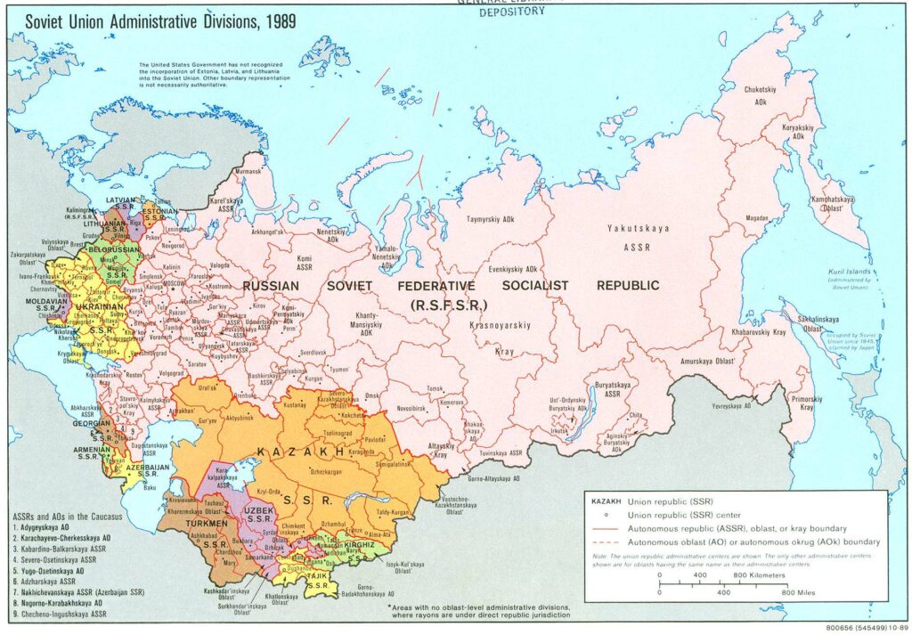 Soviet Union Administrative Divisions 1989